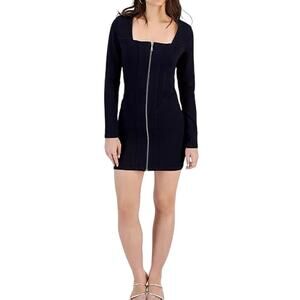 GUESS CORSET DENIM SQUARE NECK LONG SLEEVE MINI‎ DRESS IN RINSE NWT SIZE SMALL